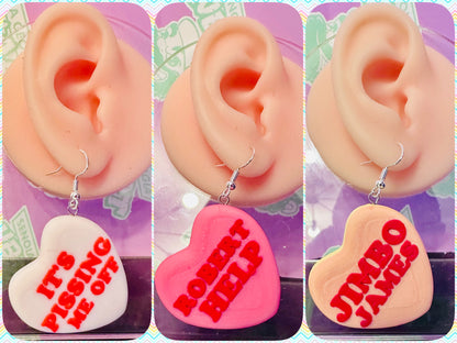 Marcus Worm Conversation Heart Earrings 3D Printed