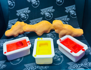 3D Printed Dino Nuggets With Sauce Base