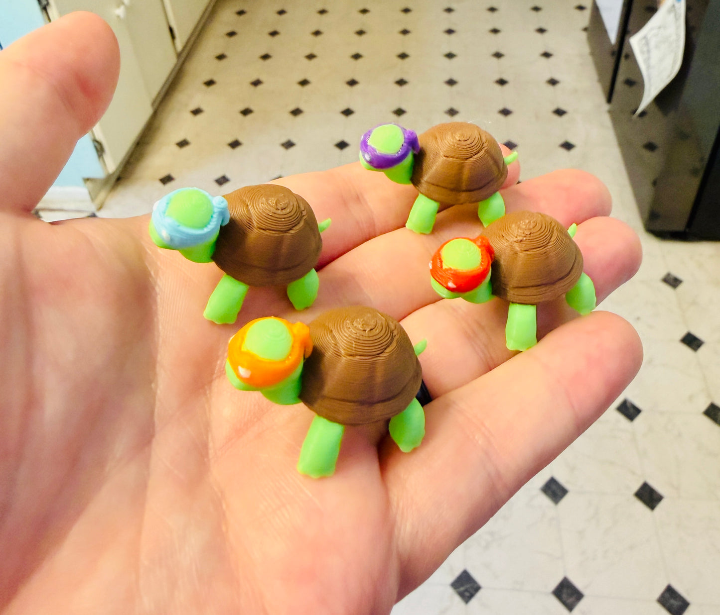 Teeny Tiny Turtles (4 Pack) 3D Print Small Figure