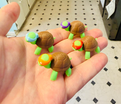 Teeny Tiny Turtles (4 Pack) 3D Print Small Figure