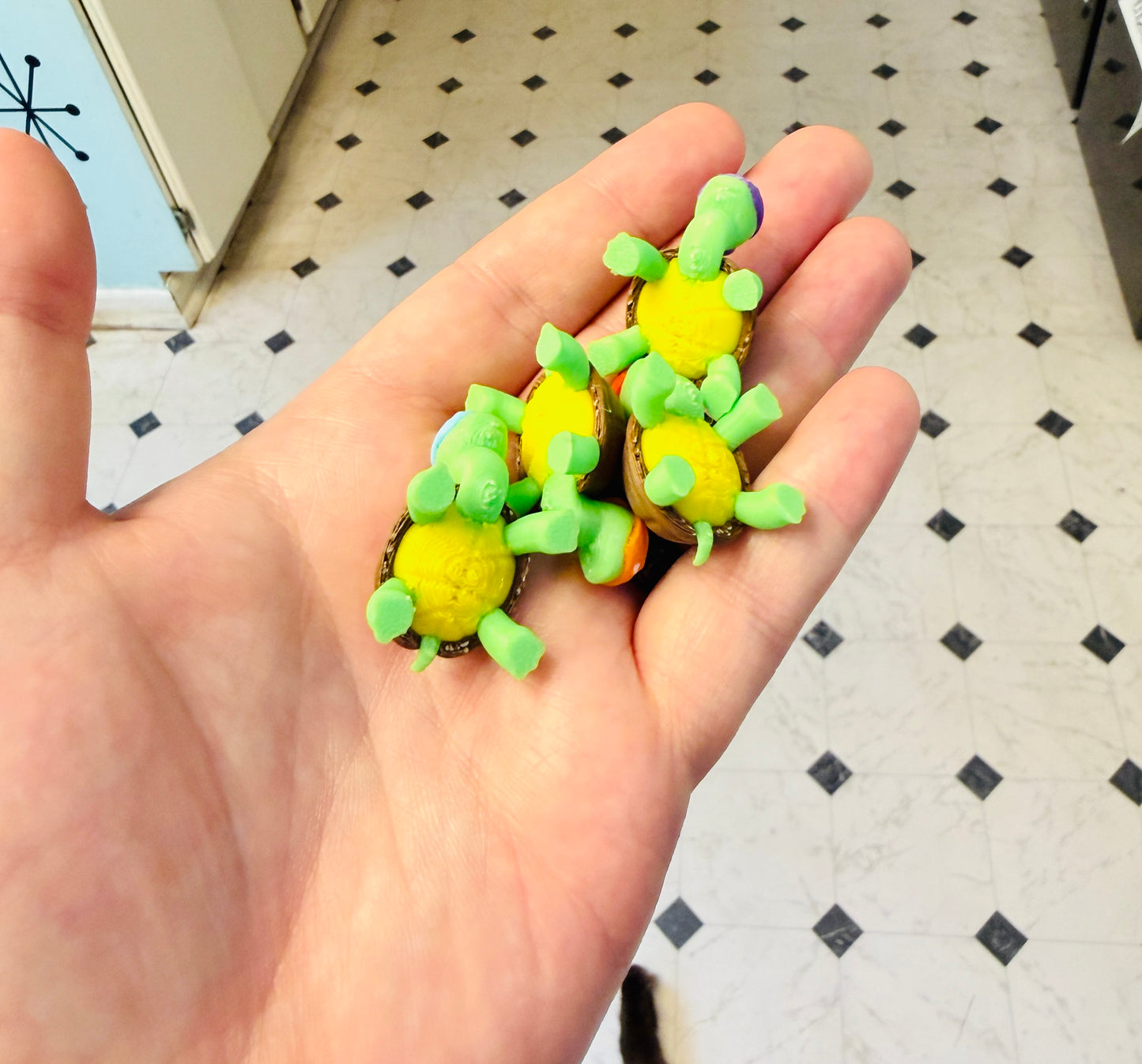 Teeny Tiny Turtles (4 Pack) 3D Print Small Figure