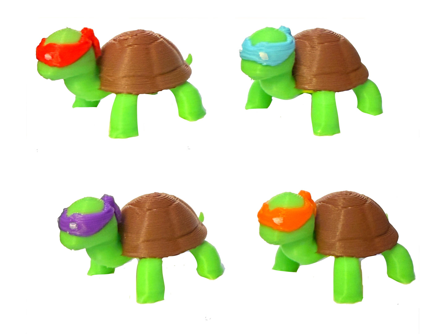 Teeny Tiny Turtles (4 Pack) 3D Print Small Figure