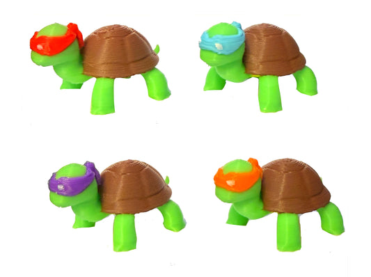 Teeny Tiny Turtles (4 Pack) 3D Print Small Figure