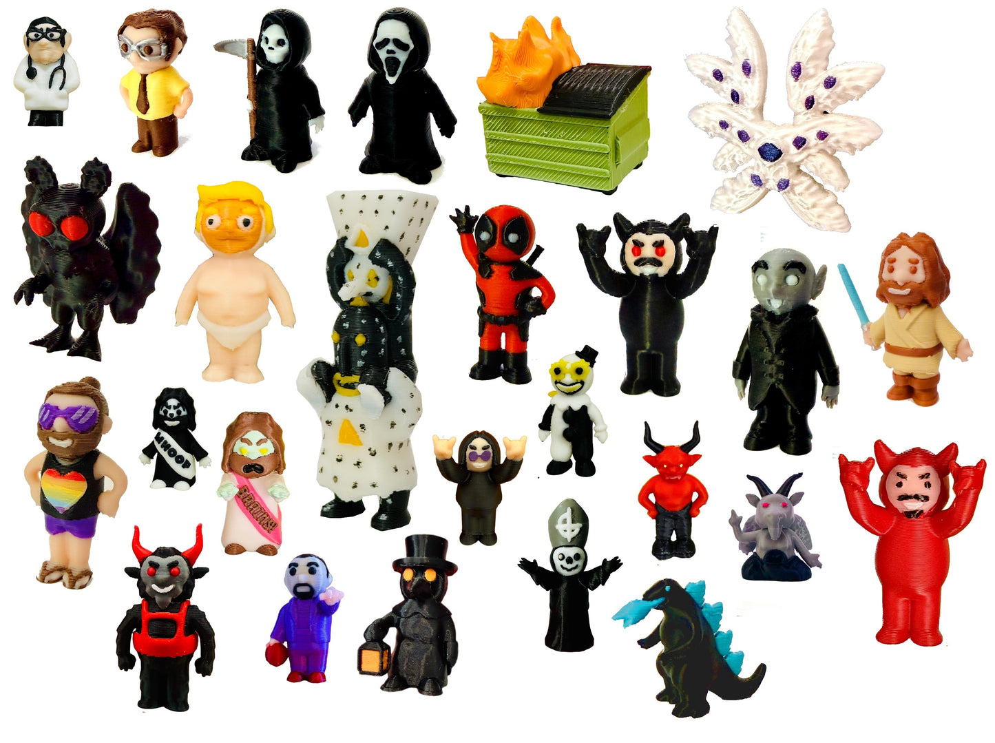 Mix & Match Tiny Figures (5 Pack) 3D Print Small Figure