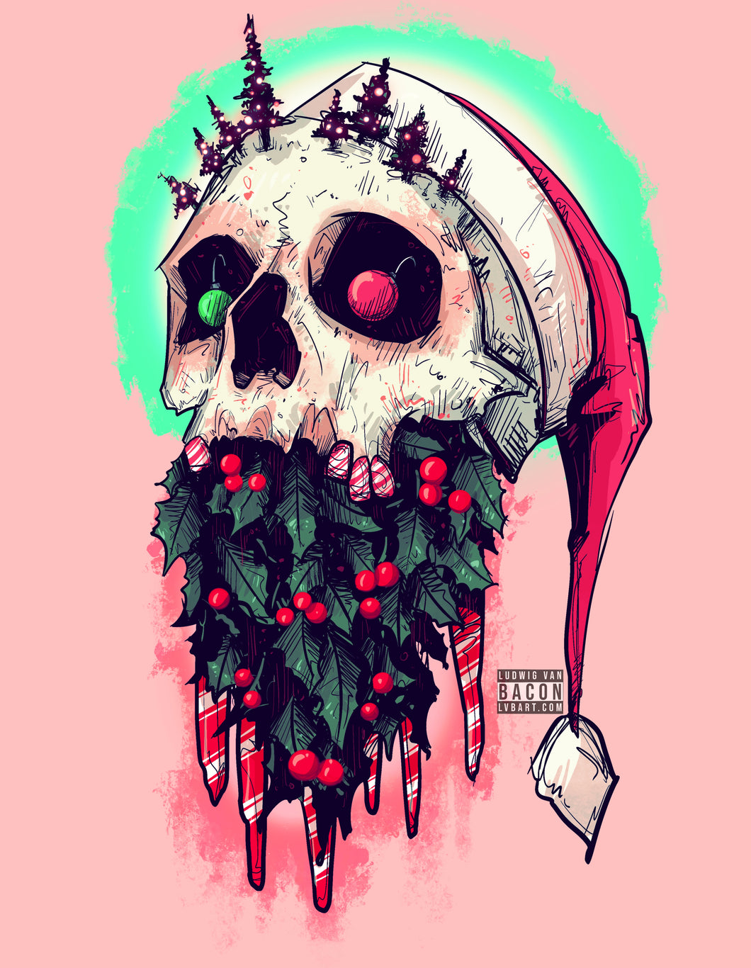 Elemental Skull Special Edition Christmas Fine Art Print