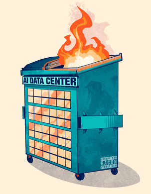 AI Data Center Fire Fine Art Print