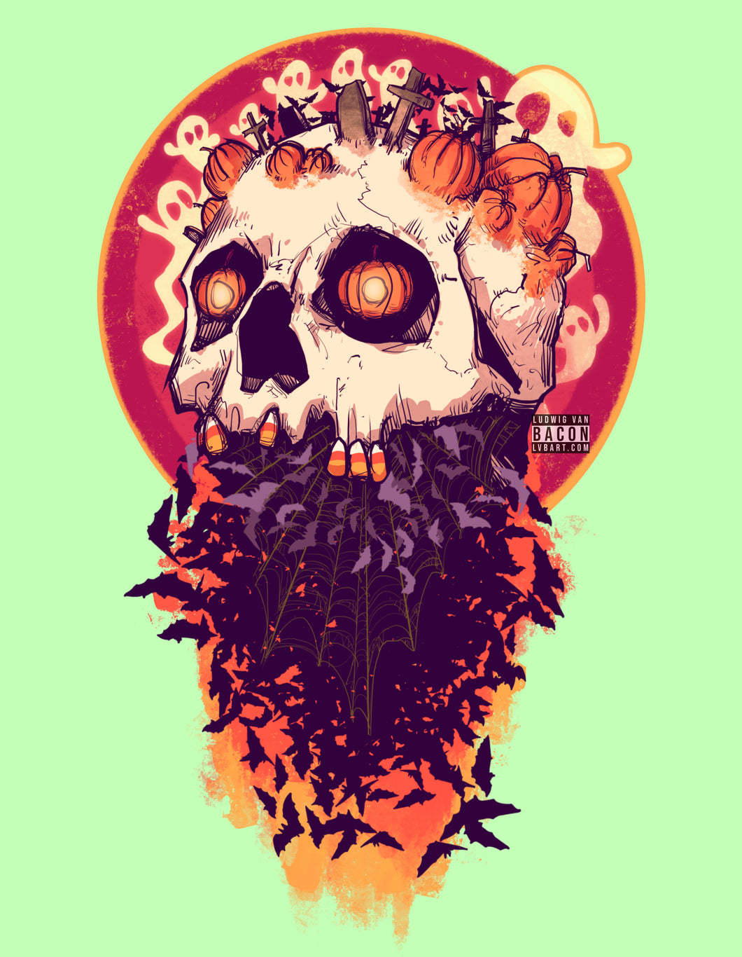 Elemental Skull Special Edition Halloween Fine Art Print