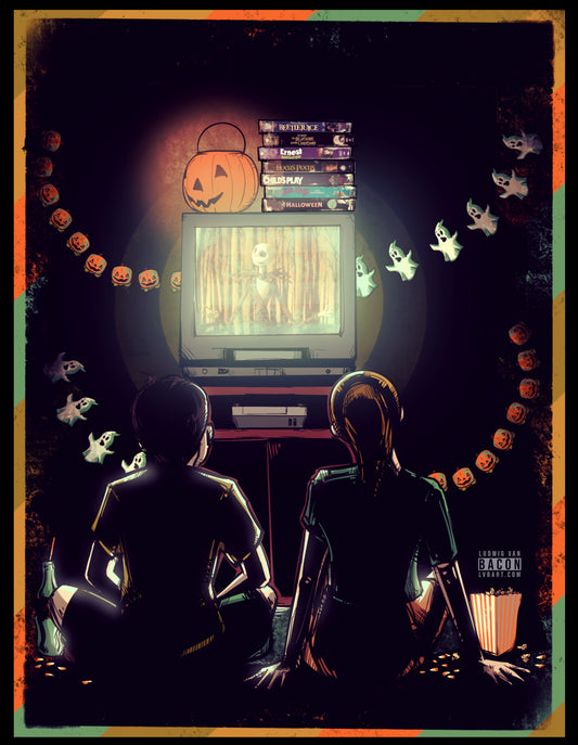 Spooky Movie Night Fine Art Print