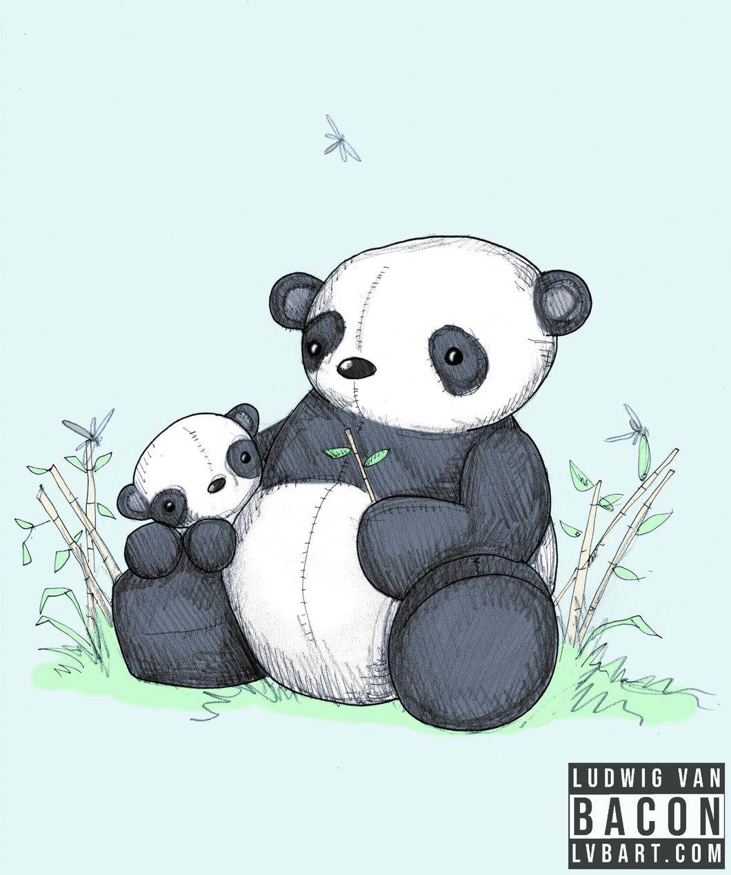Plushie Pandas Fine Art Print
