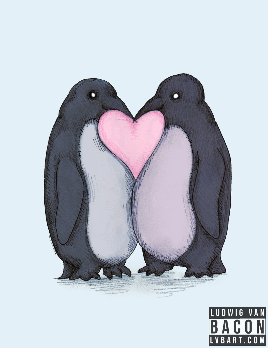 Penguin Kisses Fine Art Print