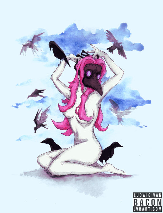 Plague Doctor Pinup Fine Art Print