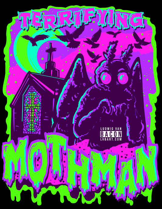 Terrifying Mothman Fine Art Print
