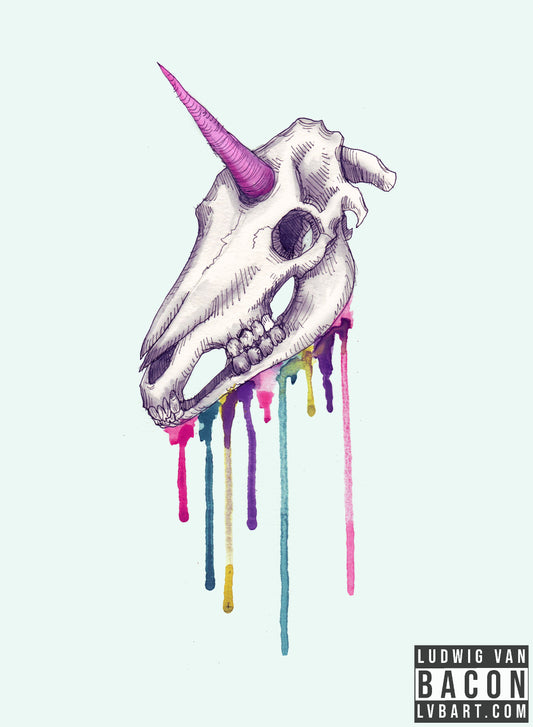 Unicorn Skull Fine Art Print