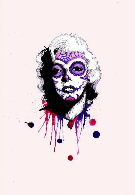 Sugar Skull Monroe Fine Art Print