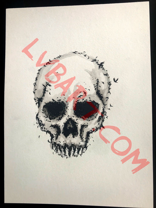 Skull Crows 11x15 ORIGINAL Artwork