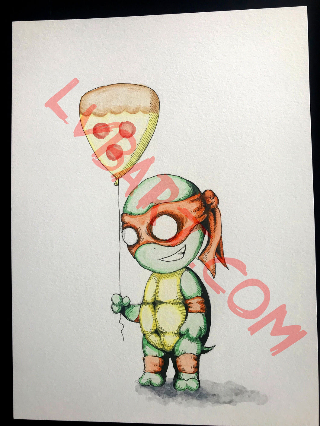 Turtle Pizza 11x15 ORIGINAL Artwork