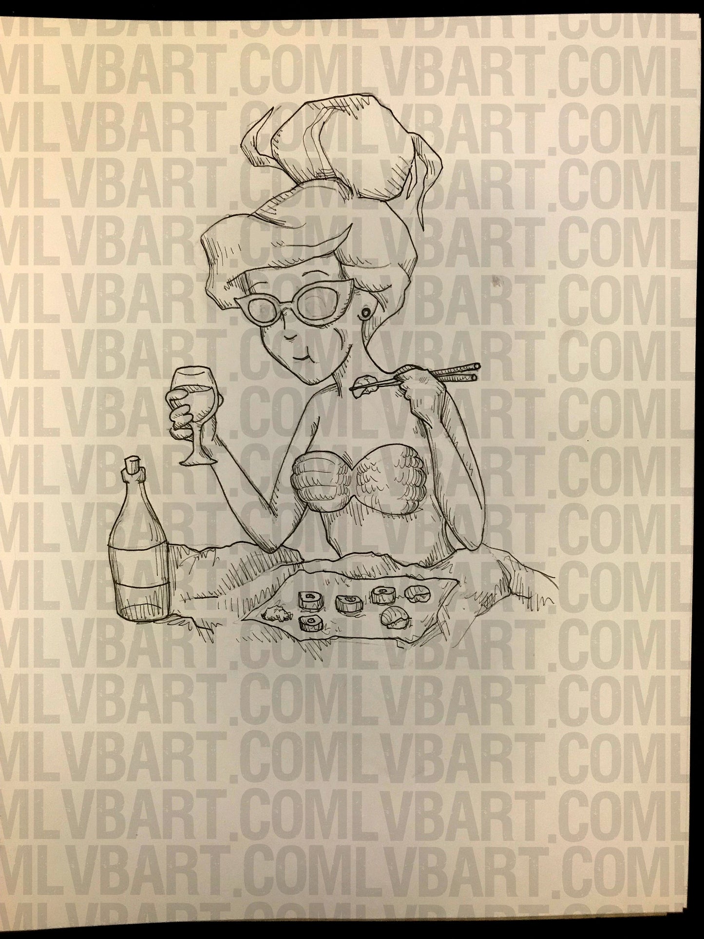 Mermaid Break 9x12 ORIGINAL Artwork