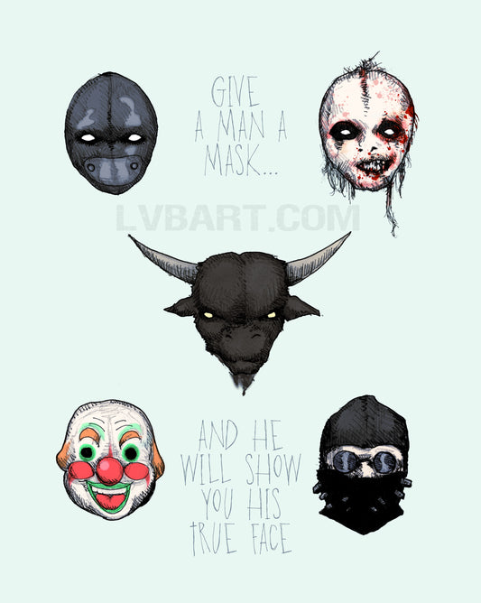 American Horror Masks Fine Art Print