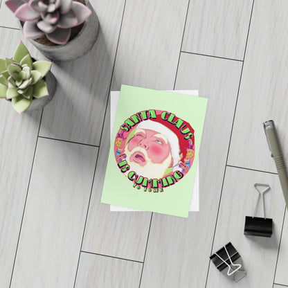 Santa Claus Is Cumming To Town Greeting Card Bundles (10, 30, 50 pcs)