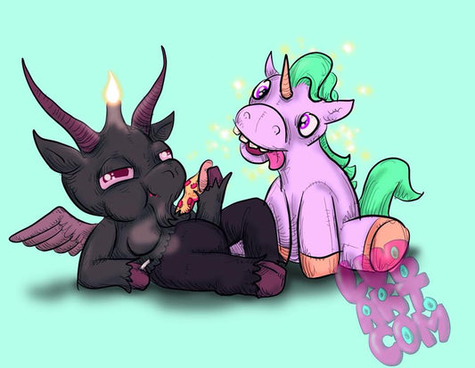 Baphomet and Unicorn Fine Art Print