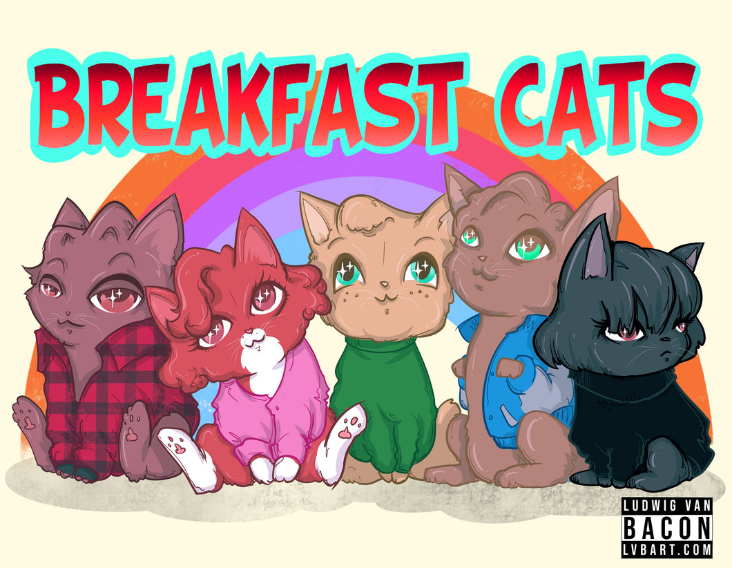 Breakfast Cats Fine Art Print