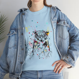 Owl Watercolor Unisex Heavy Cotton Tee
