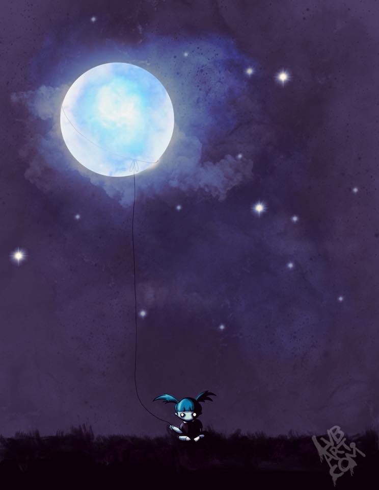 Girl Who Saved The Moon Fine Art Print