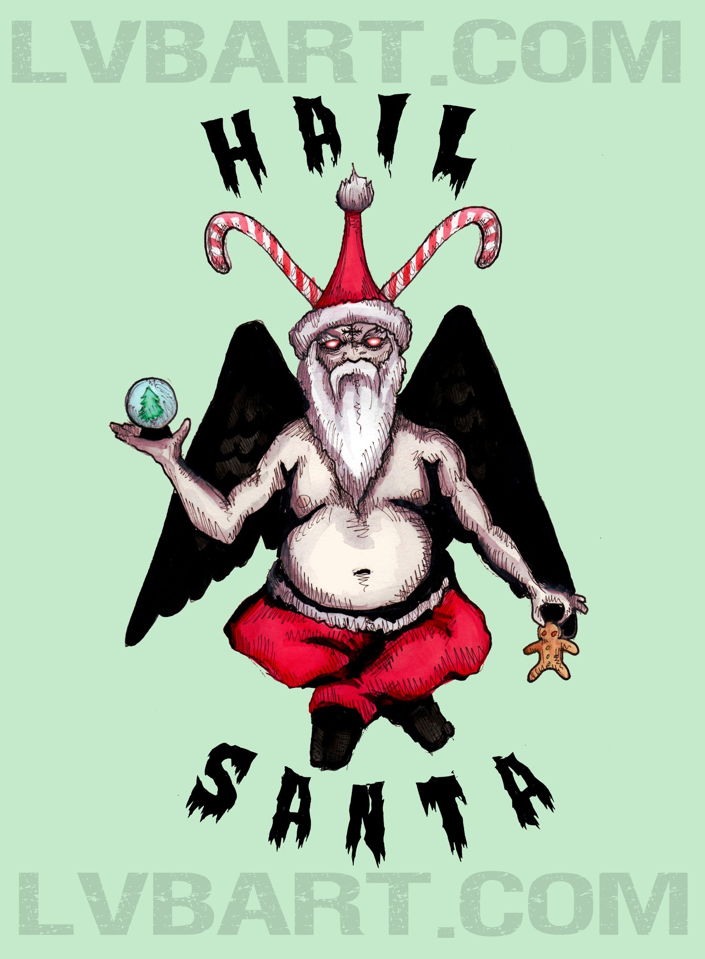 Santa Baphomet Fine Art Print