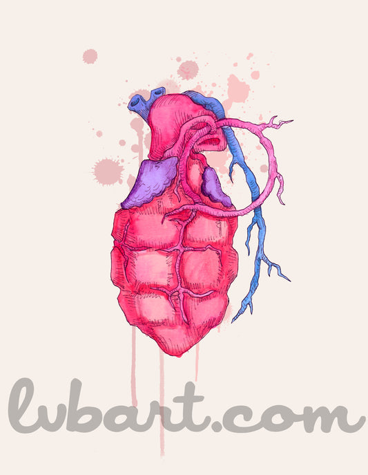 Heart Grenade Fine Art Print