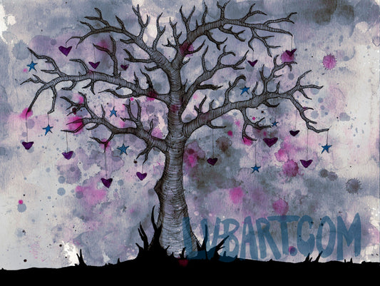 Tree Hearts & Stars Fine Art Print