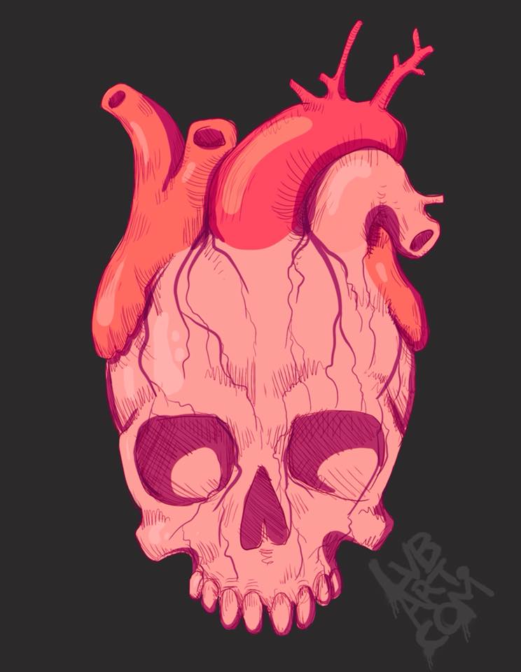 Heart Skull Fine Art Print