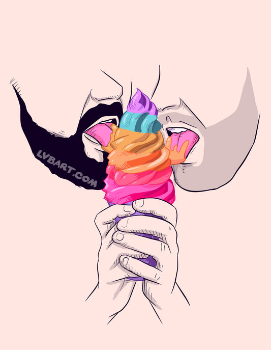 Gay Ice Cream (His) Fine Art Print
