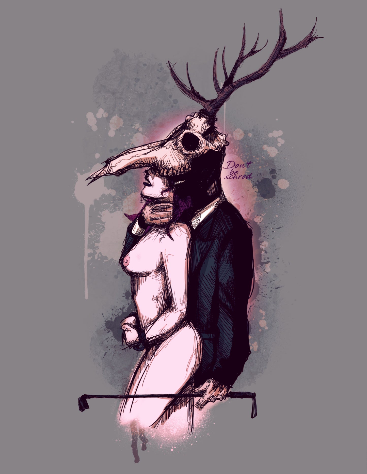 Deer Daddy Don’t Be Scared (Nude) Fine Art Print