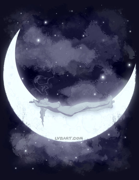 The Girl Who Loved The Moon Fine Art Print