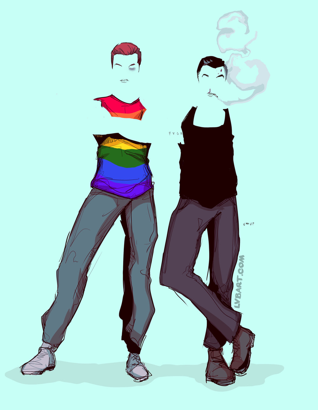 Gay Couple Fine Art Print