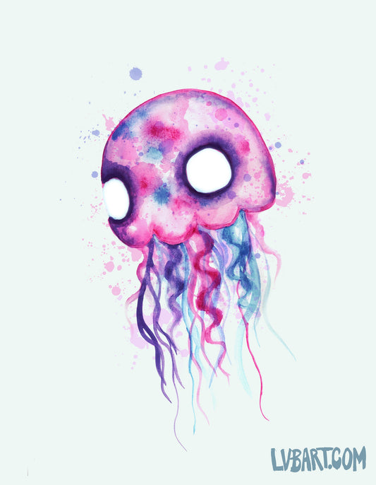 Jellyfish Watercolor Fine Art Print