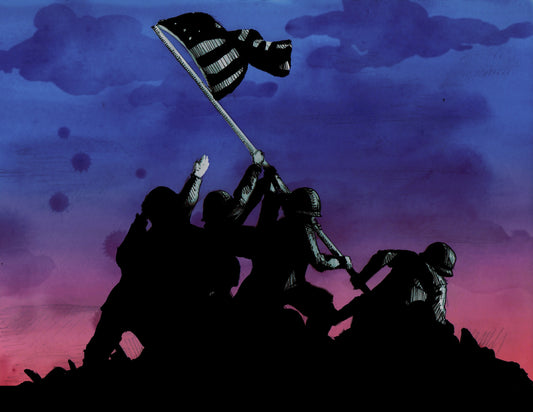 Raising The Flag Fine Art Print