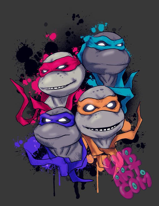 Neon Turtles Fine Art Print
