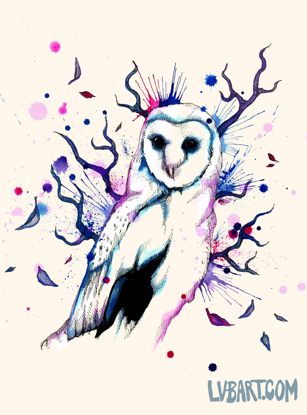 Cotton Candy Owl Fine Art Print