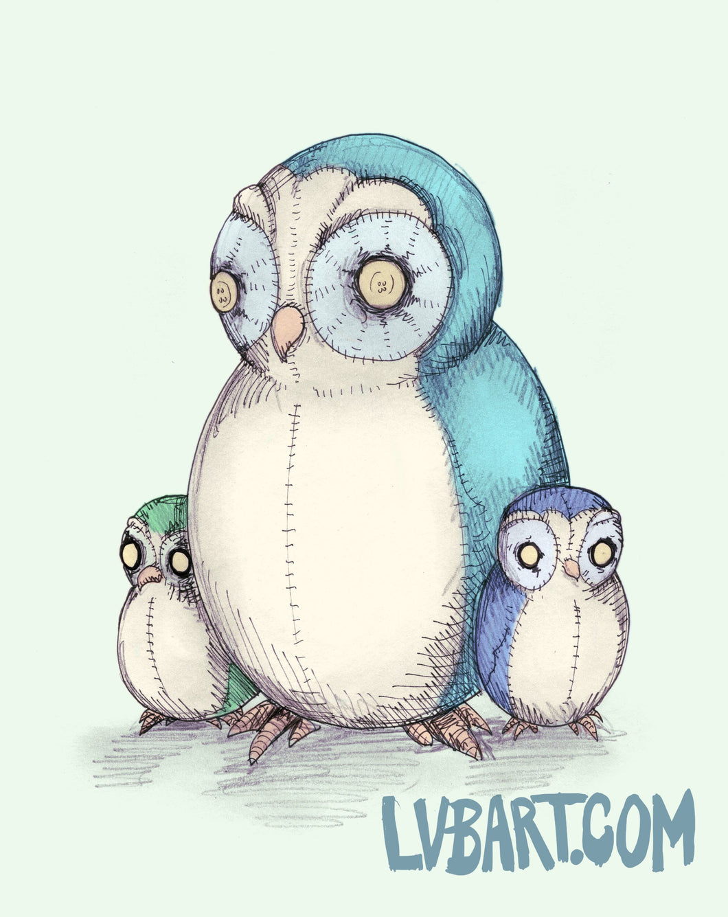 Stuffed Owls Fine Art Print