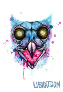 Owl Skull Fine Art Print