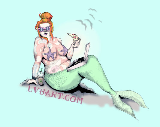 Pizza Mermaid Fine Art Print