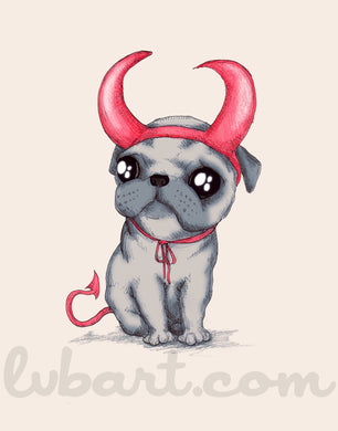 Puggo From Heck Fine Art Print