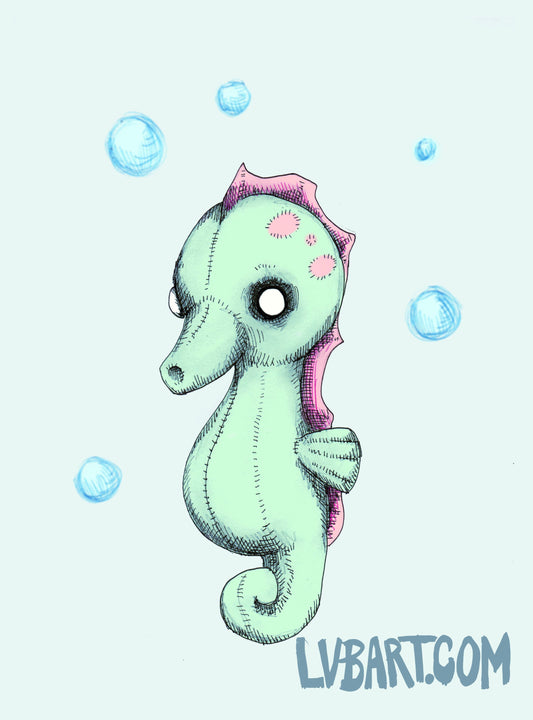Seahorse Plush Fine Art Print