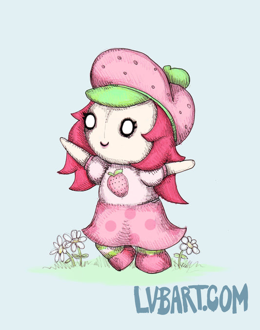 Strawberry Plushcake Fine Art Print