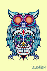 Sugar Skull Owl Fine Art Print