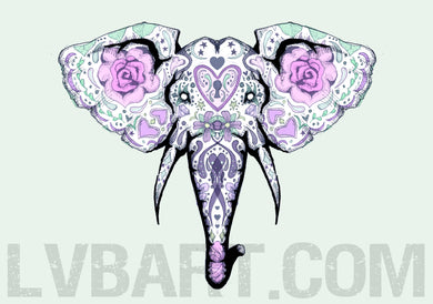 Sugar Skull Elephant Fine Art Print