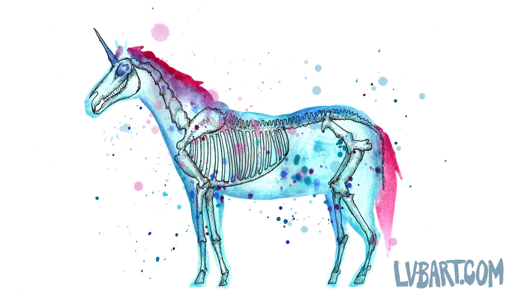 Unicorn Skeleton Fine Art Print