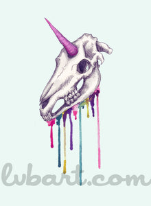 Unicorn Skull Fine Art Print