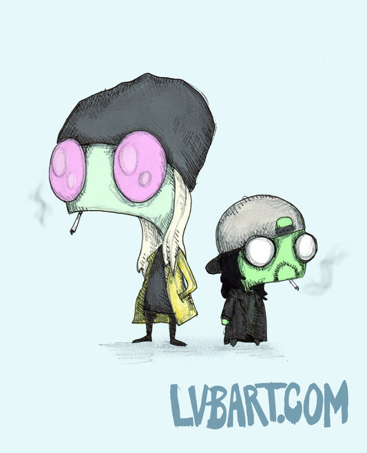 Zim & Silent Gir Fine Art Print